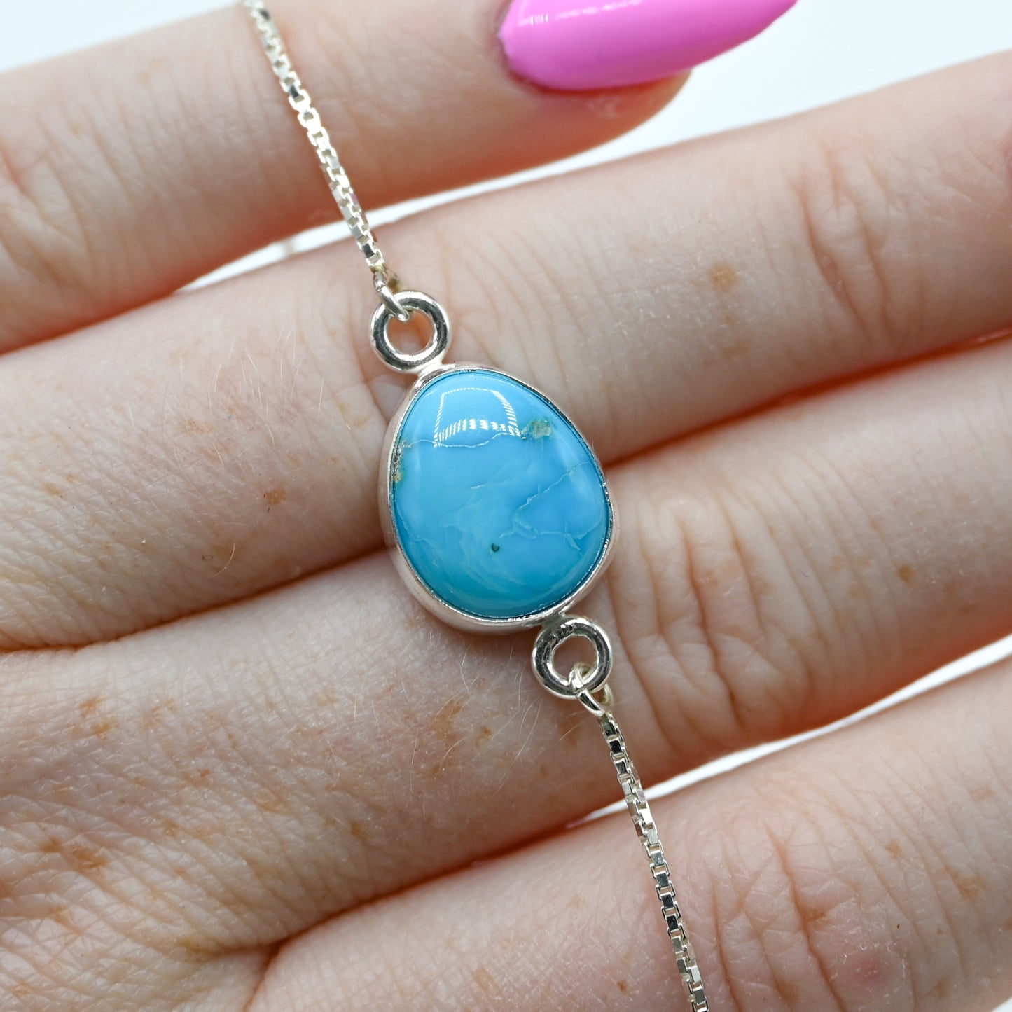 Adjustable blue ridge turquoise bracelet