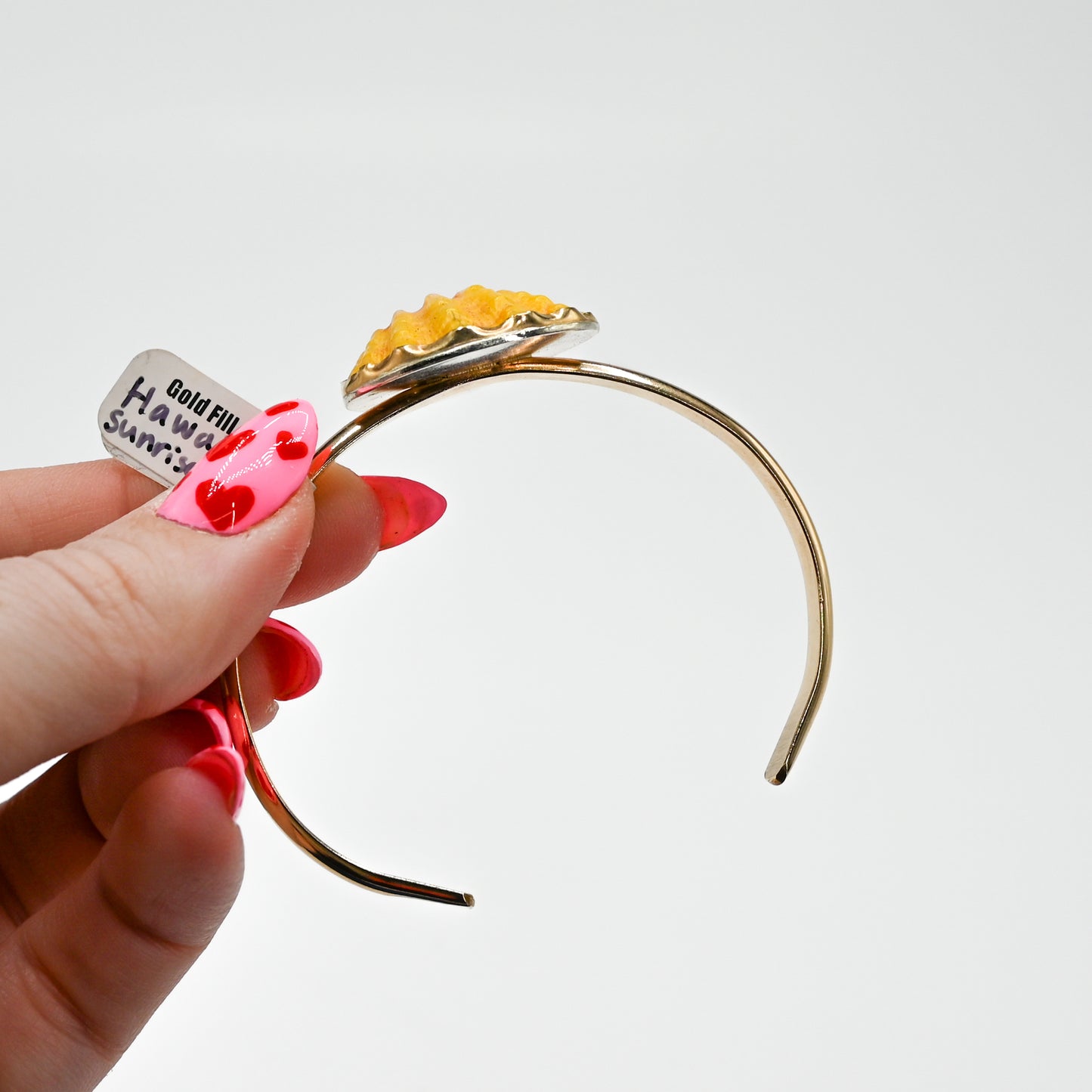 Gold fill Hawaiian sunrise shell cuff
