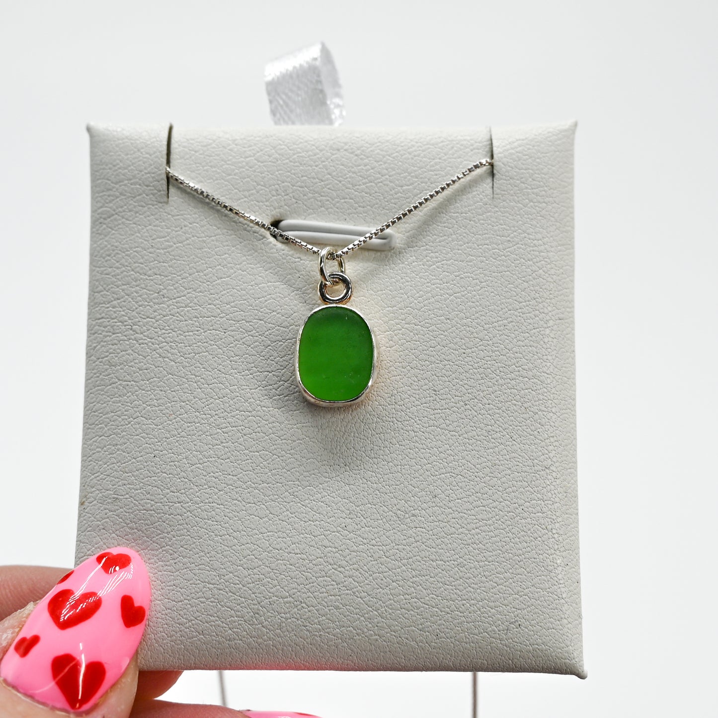 Green sea glass necklace