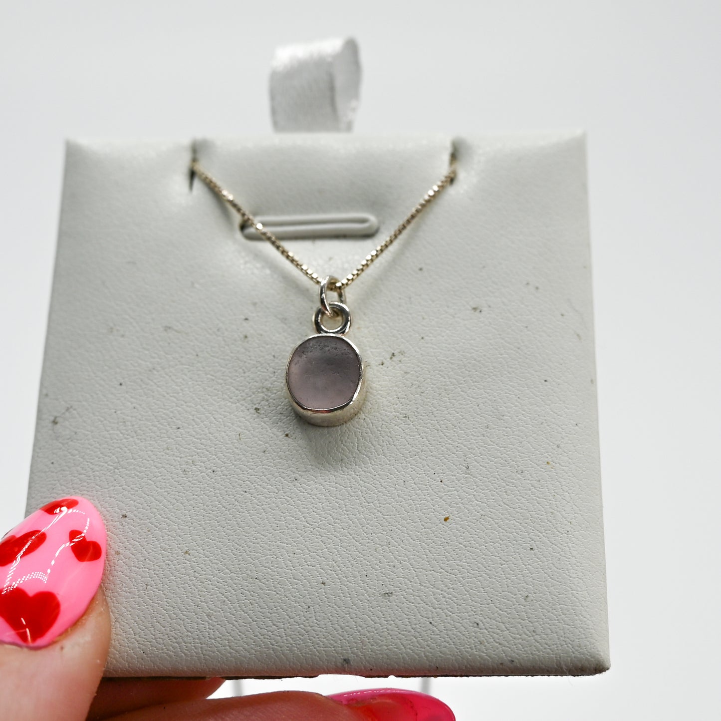 Lavender sea glass necklace