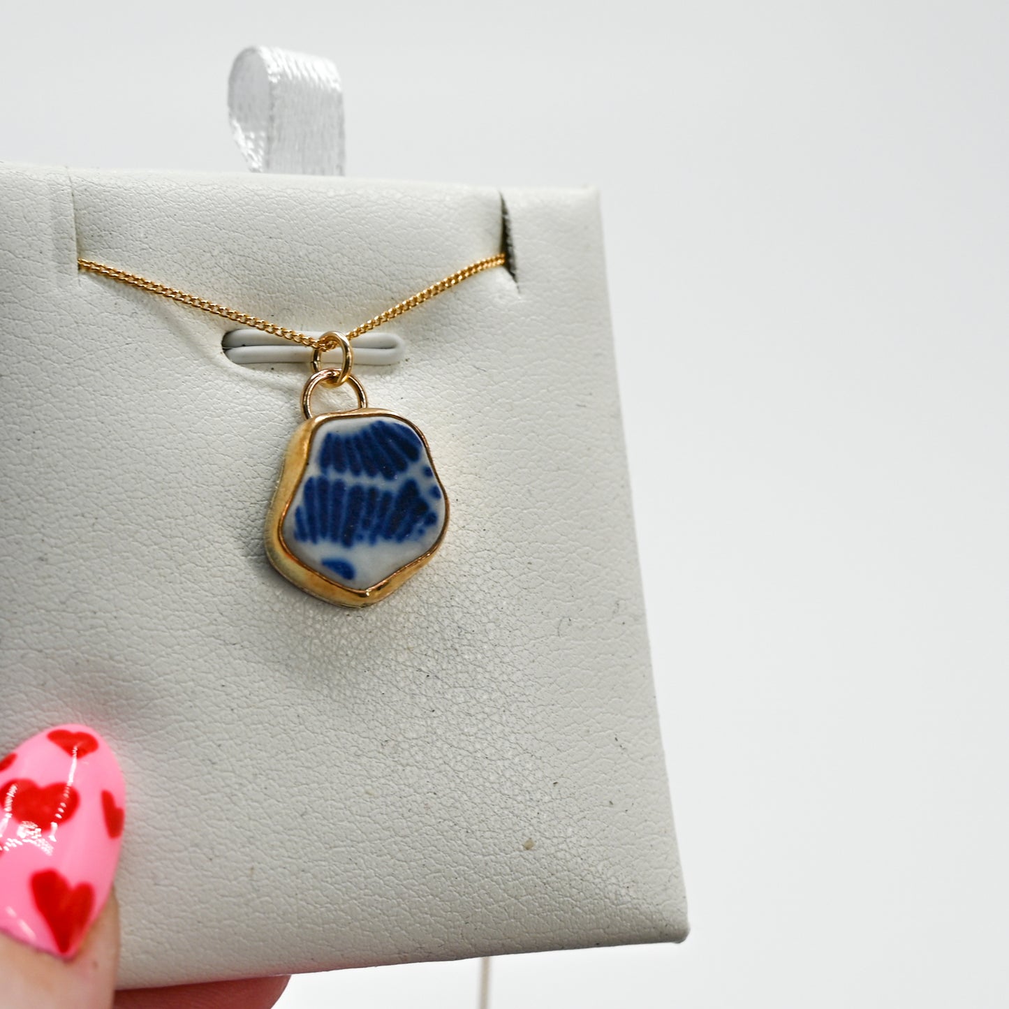 Gold fill sea pottery necklace