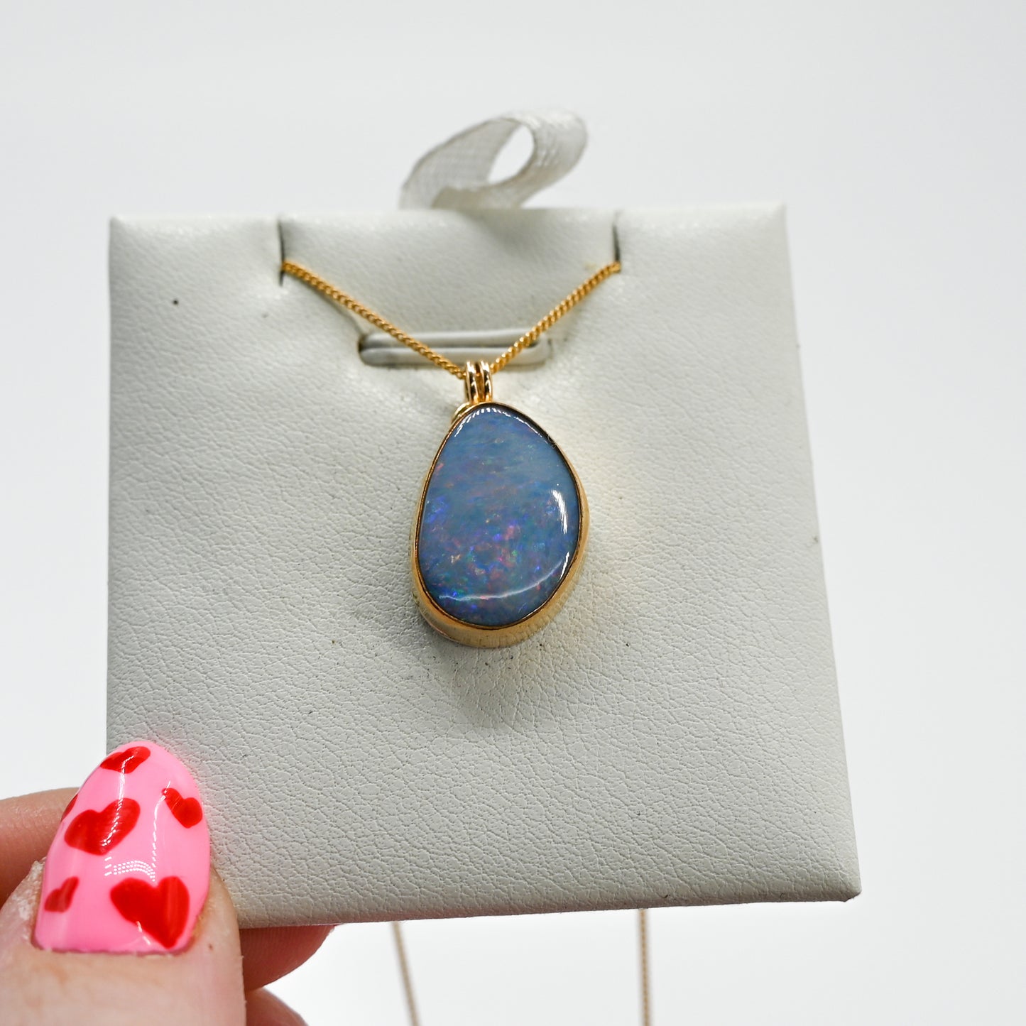 Gold fill australian opal necklace