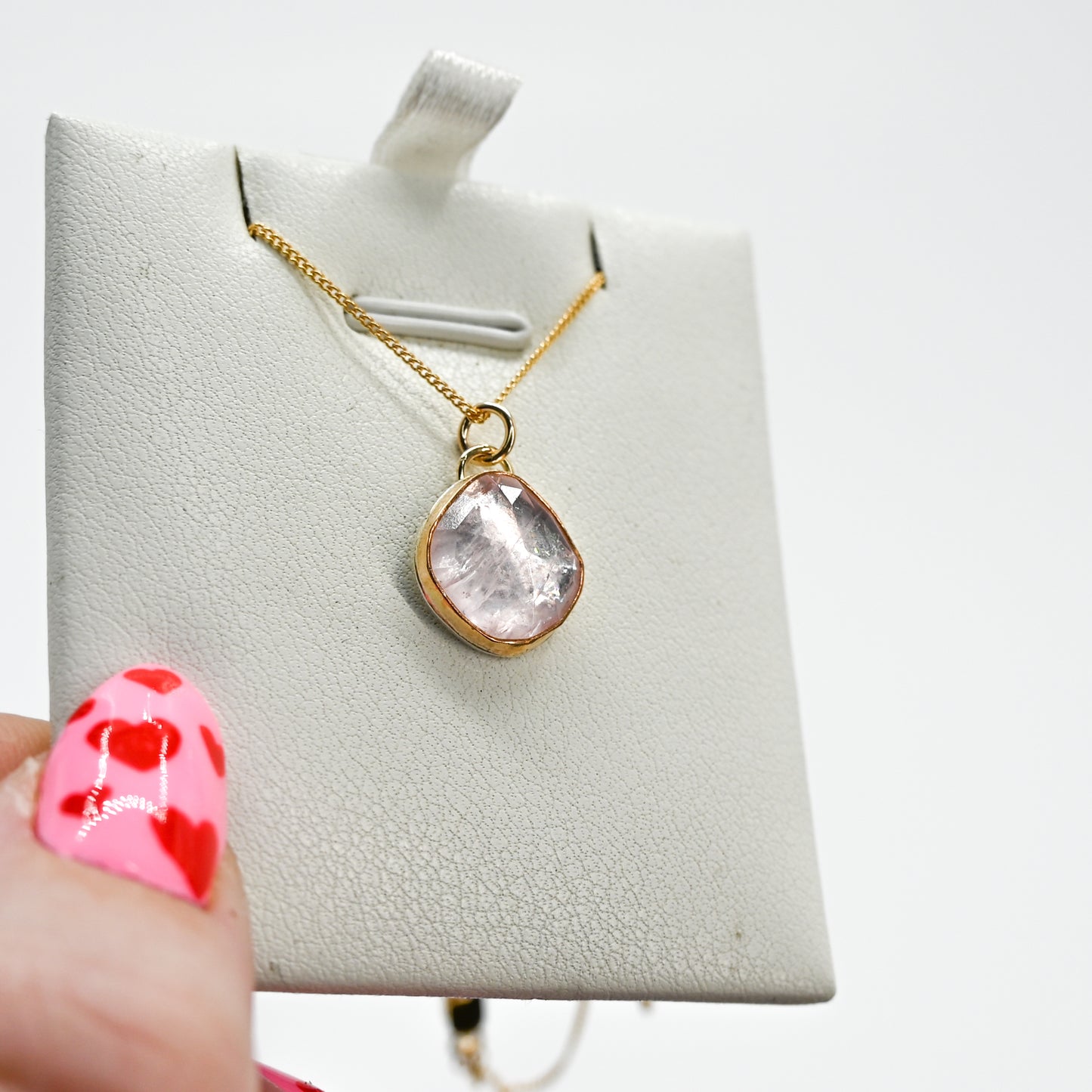 Gold fill rose cut morganite necklace