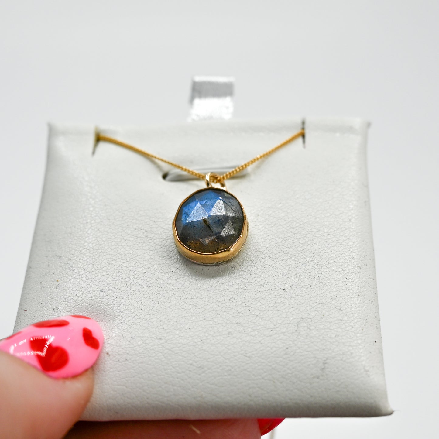 Gold fill rose cut labradorite necklace