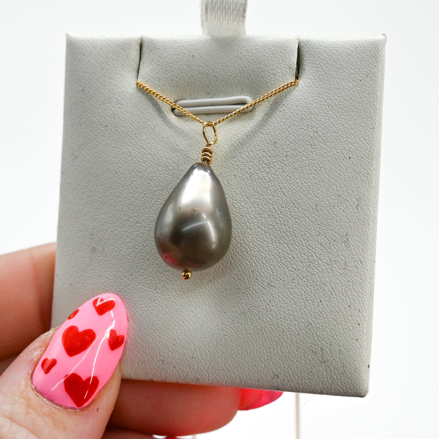 Gold fill tahitian keshi necklace