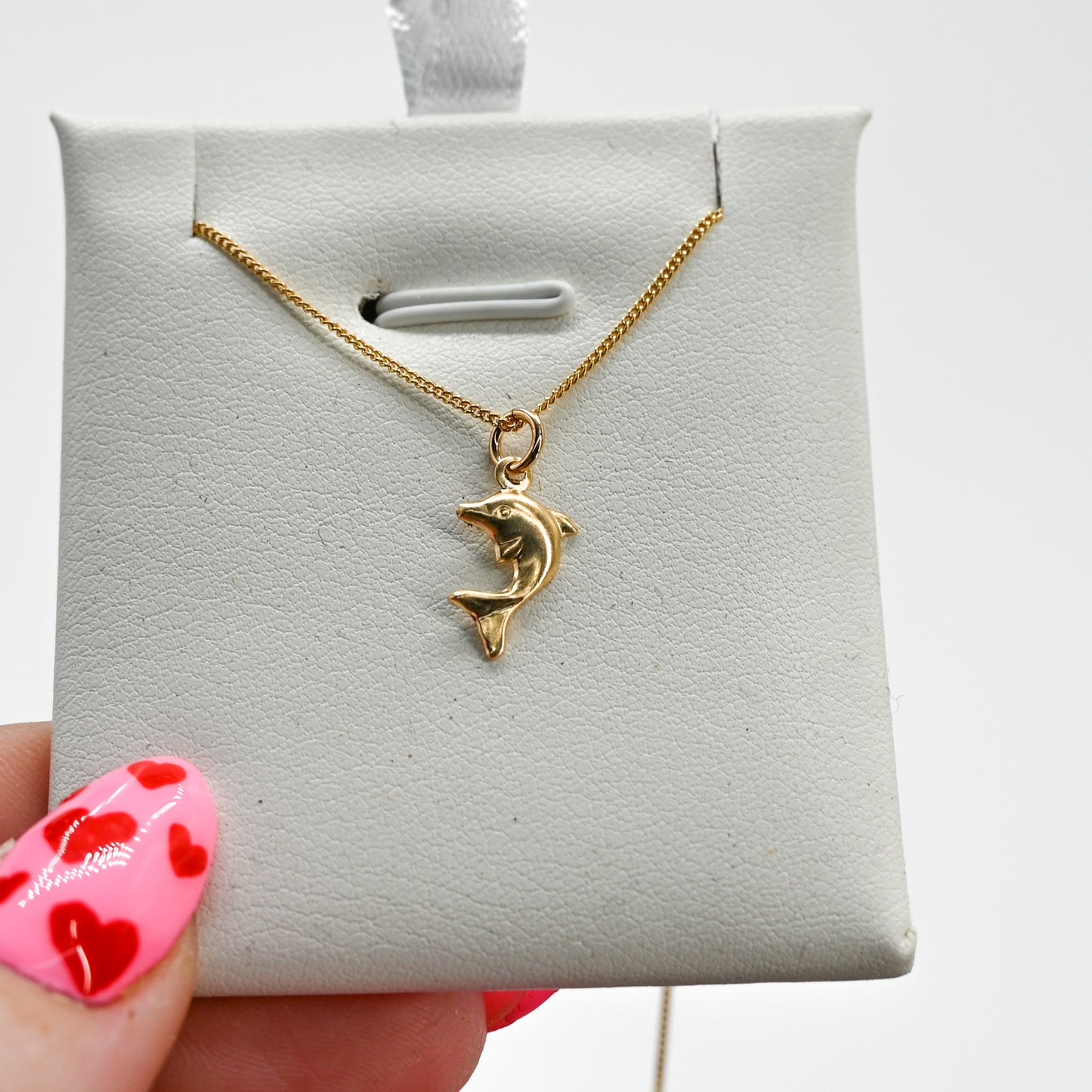 Gold fill dolphin charm necklace