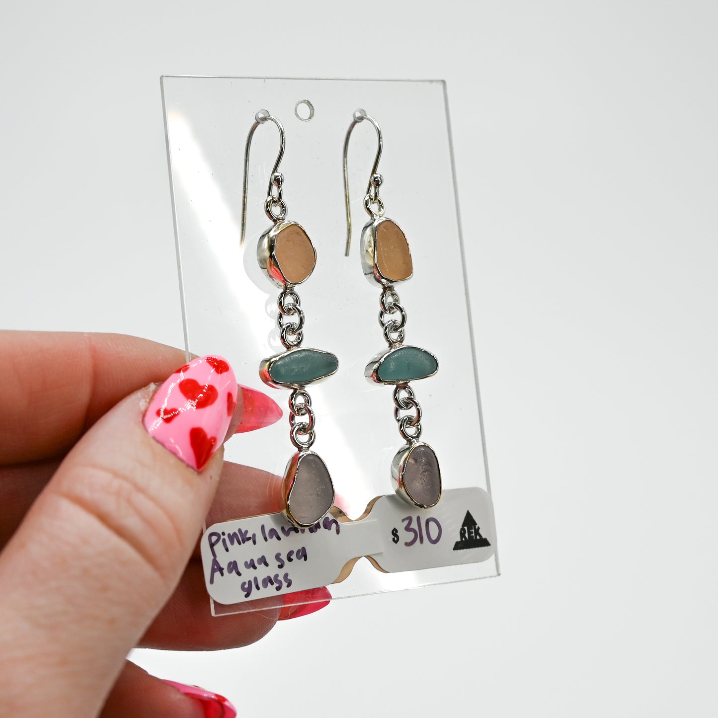 Pastel sea glass earring dangles
