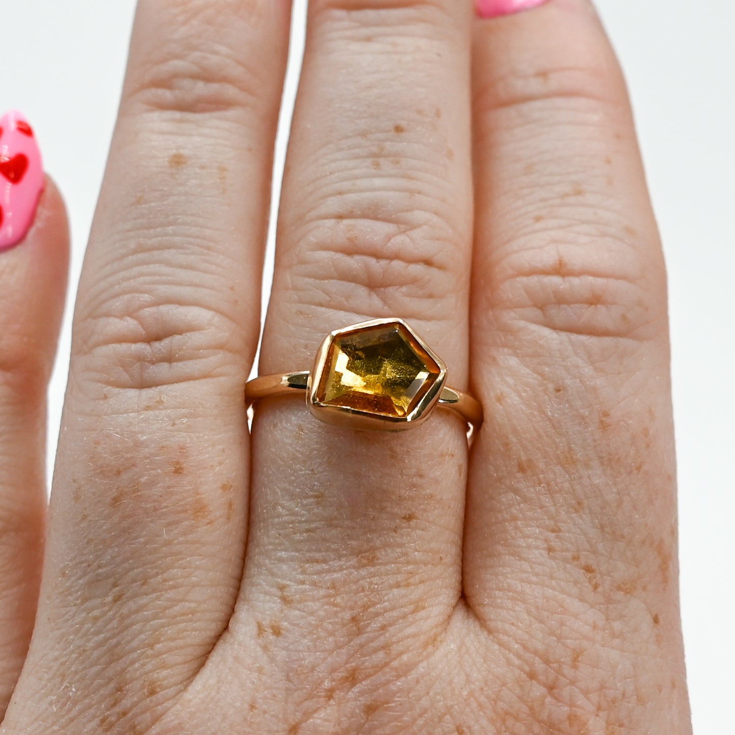 Gold fill faceted citrine size 8.5