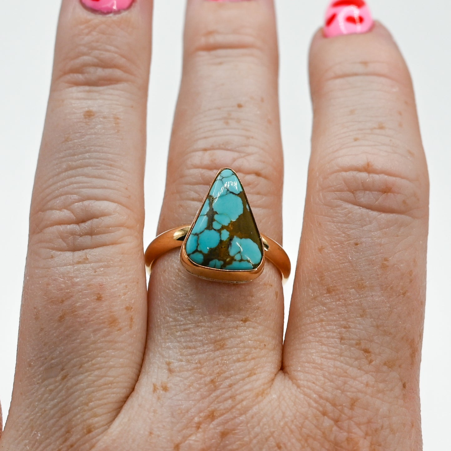 Gold fill number 8 turquoise size 8.5