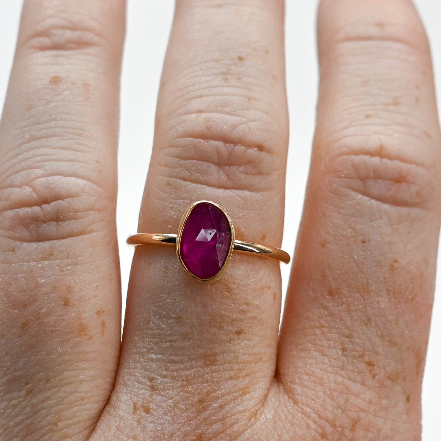 Gold fill rose cut ruby size 8.5