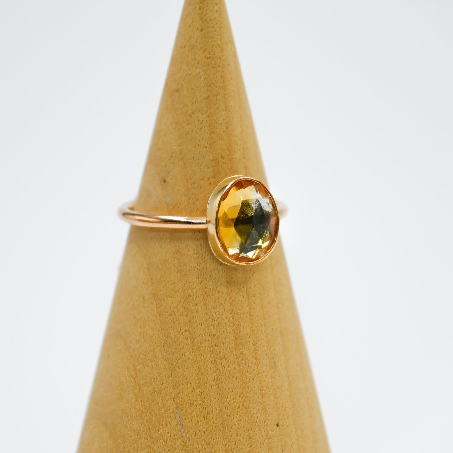 Gold fill rose cut citrine size 7
