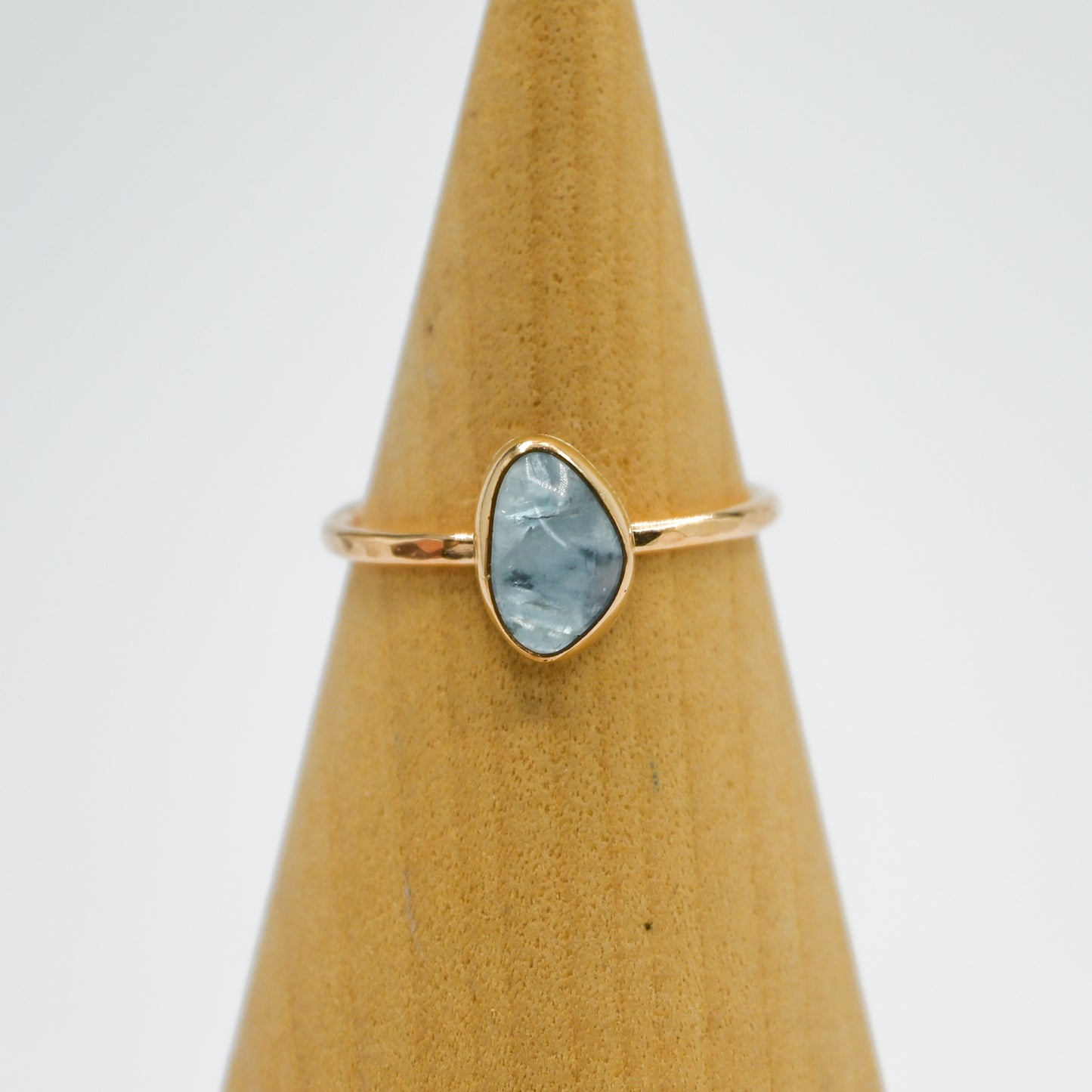 Gold fill aquamarine size 10.25