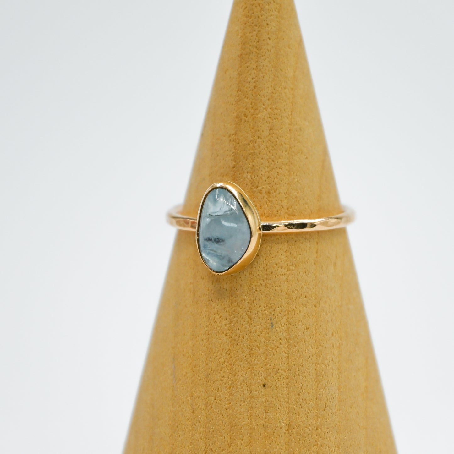 Gold fill aquamarine size 10.25