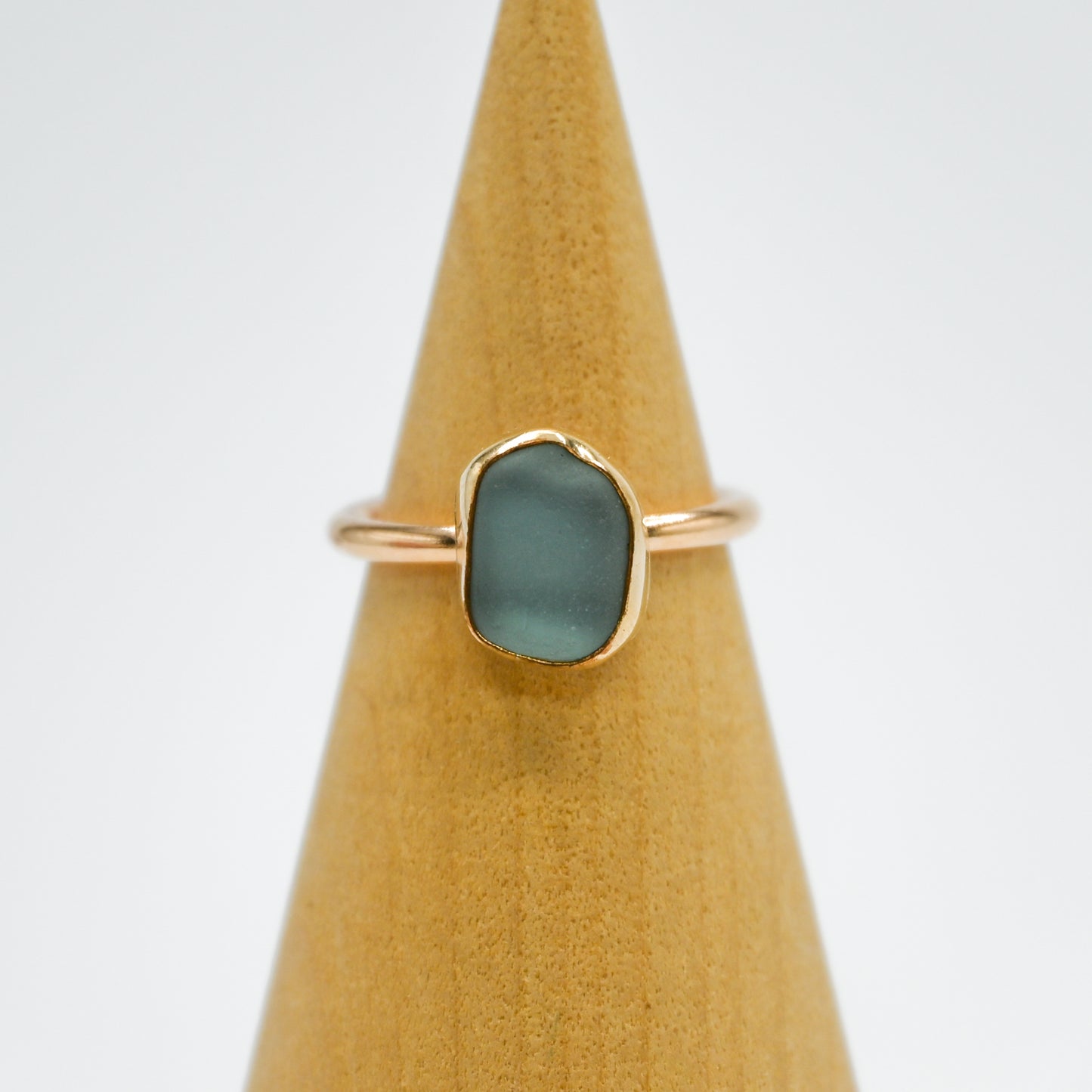 Gold fill gray sea glass size 7