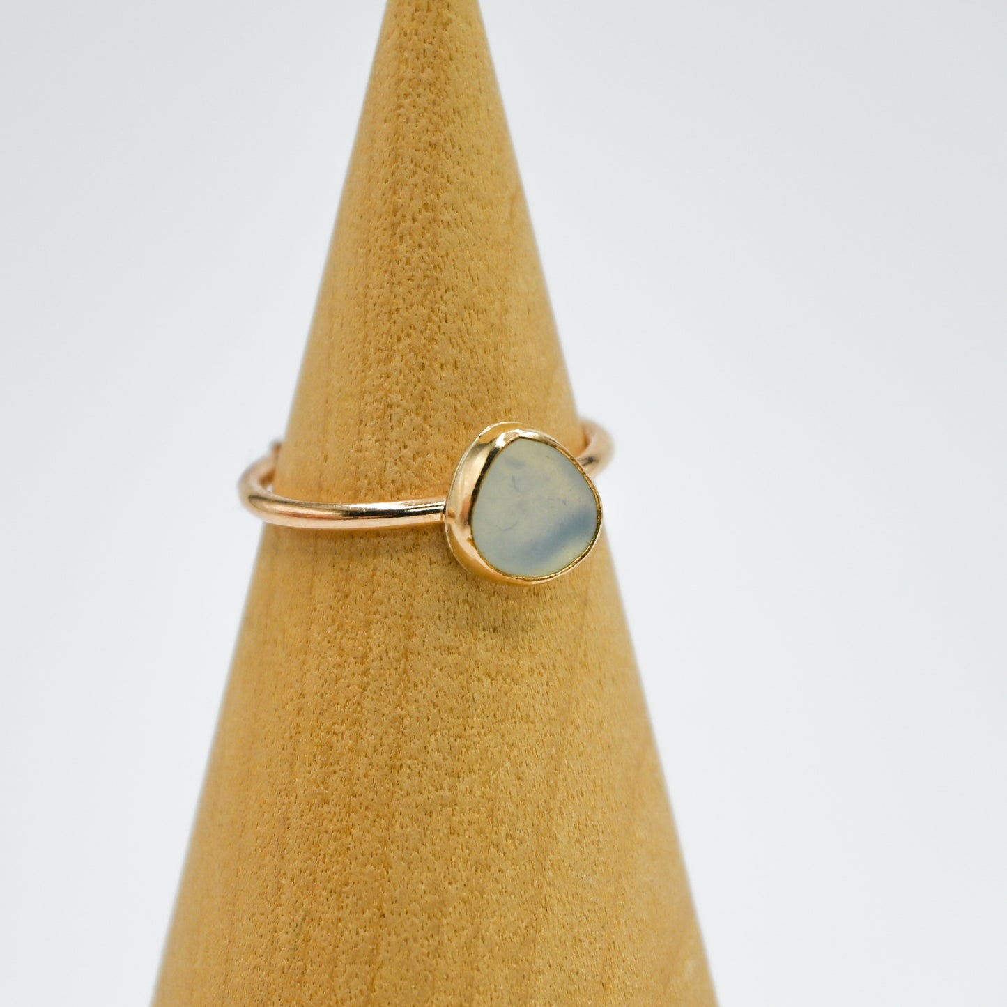 Gold fill opalescent sea glass size 7