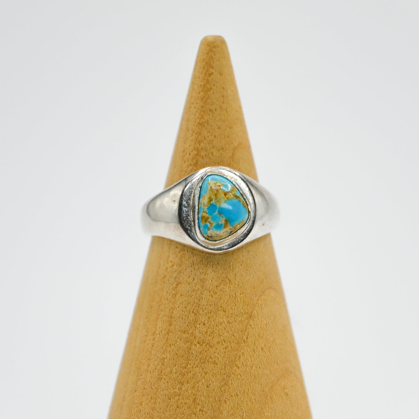 Signet ring with az south hill turquoise size 5