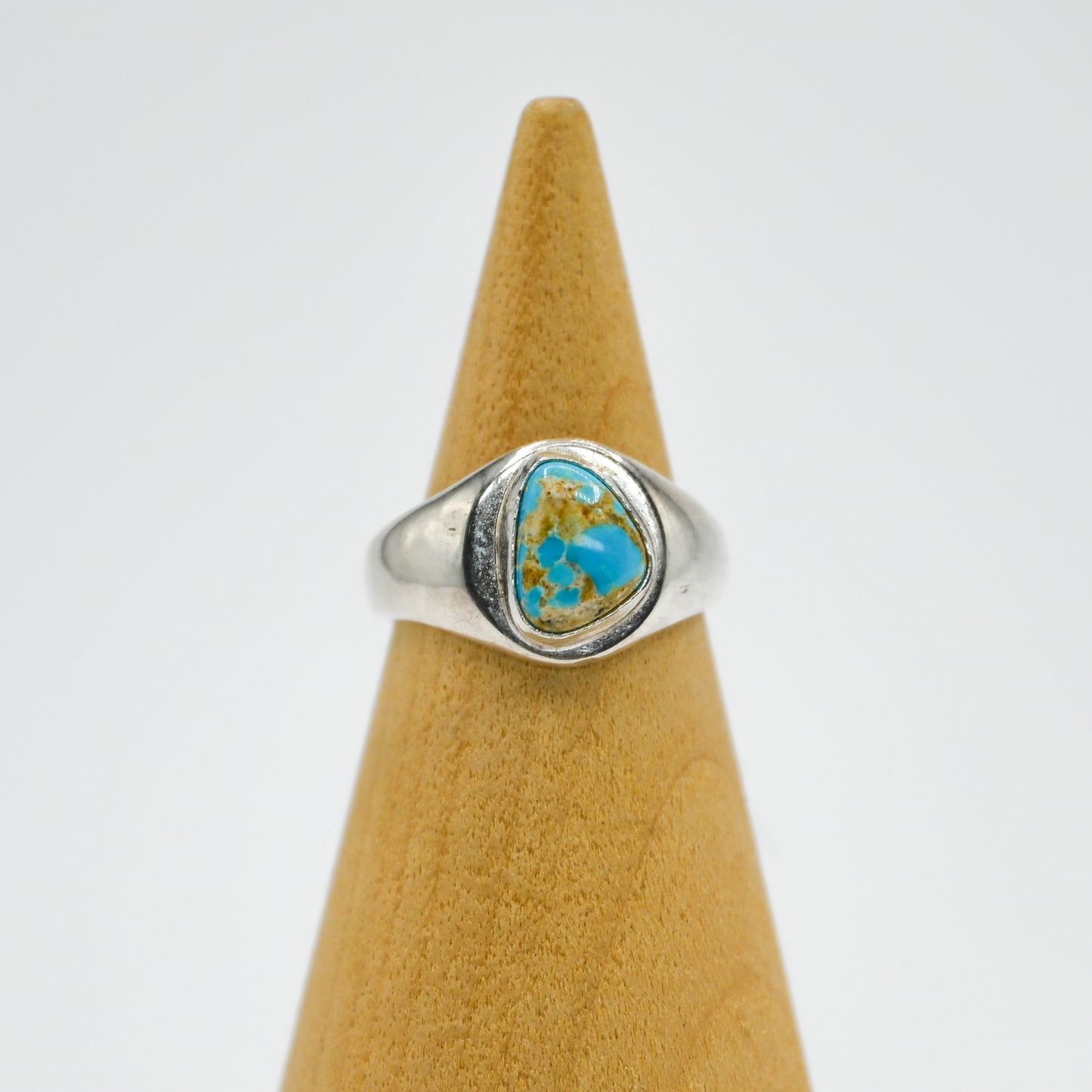 Signet ring with az south hill turquoise size 5