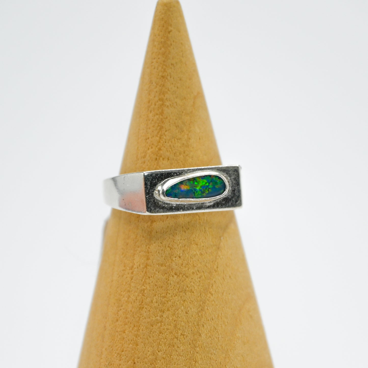 Signet with Australian opal size 7