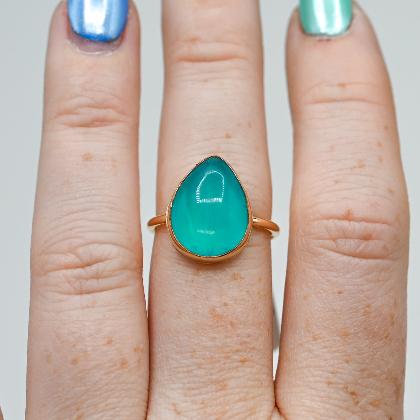 Gold fill pear amazonite size 7