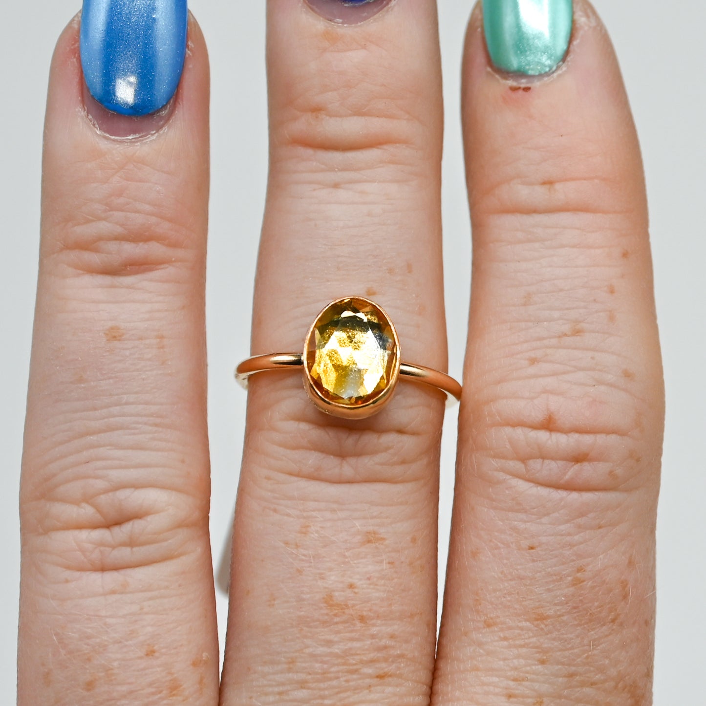 Gold fill rose cut citrine size 7