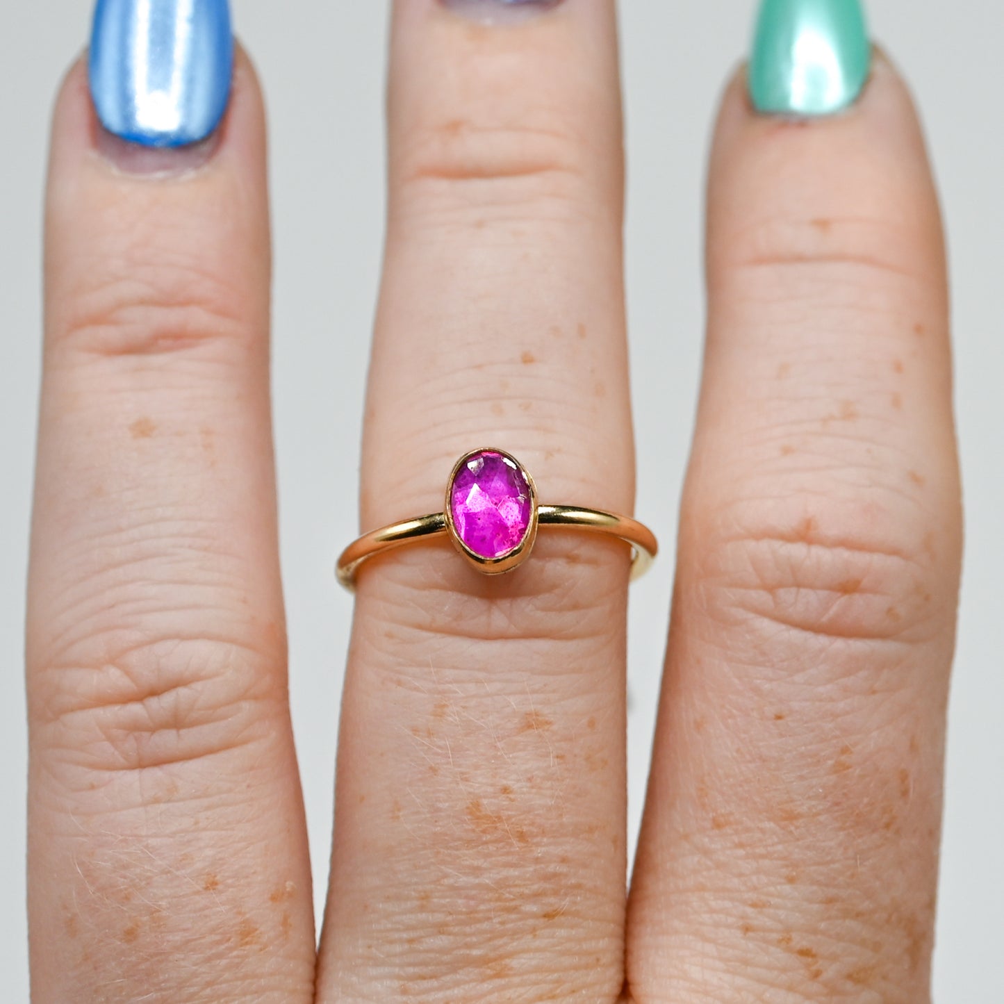 Gold fill rose cut ruby size 7.25
