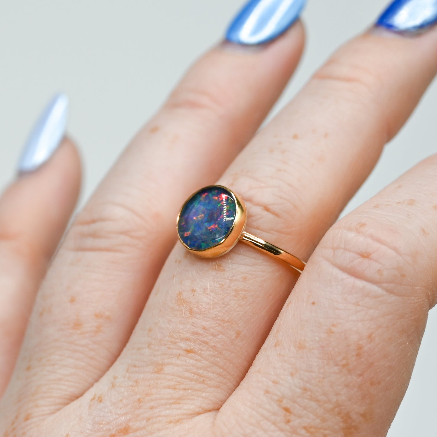 Gold fill Australian opal size 8