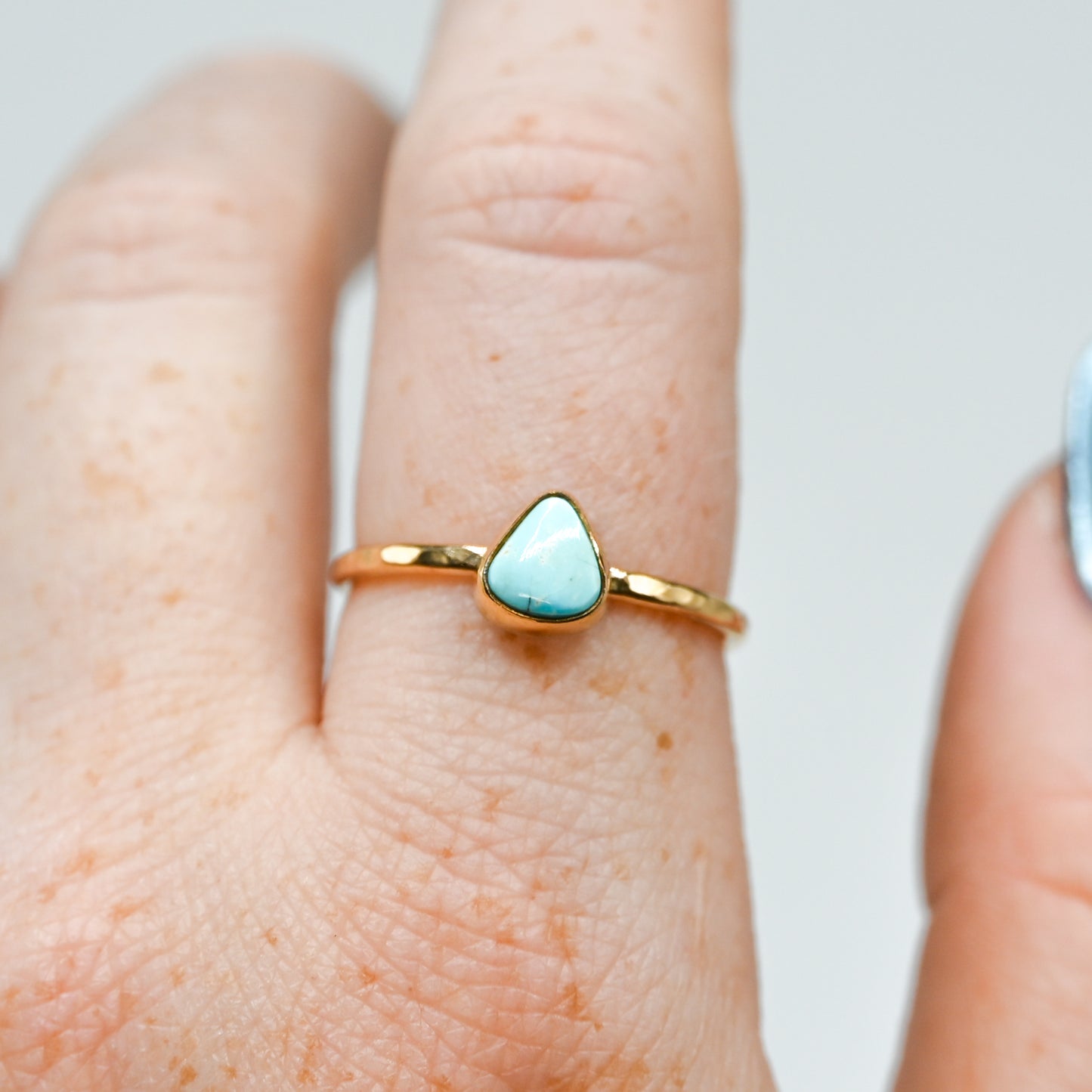 Gold fill Egyptian turquoise size 9