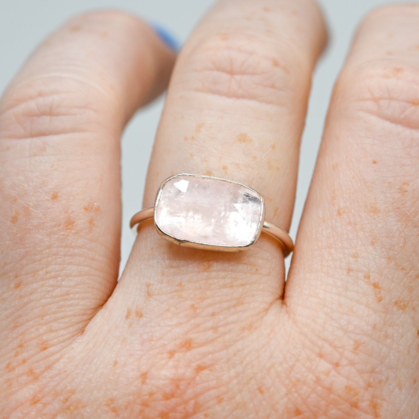 Rose cut horizontal morganite size 8