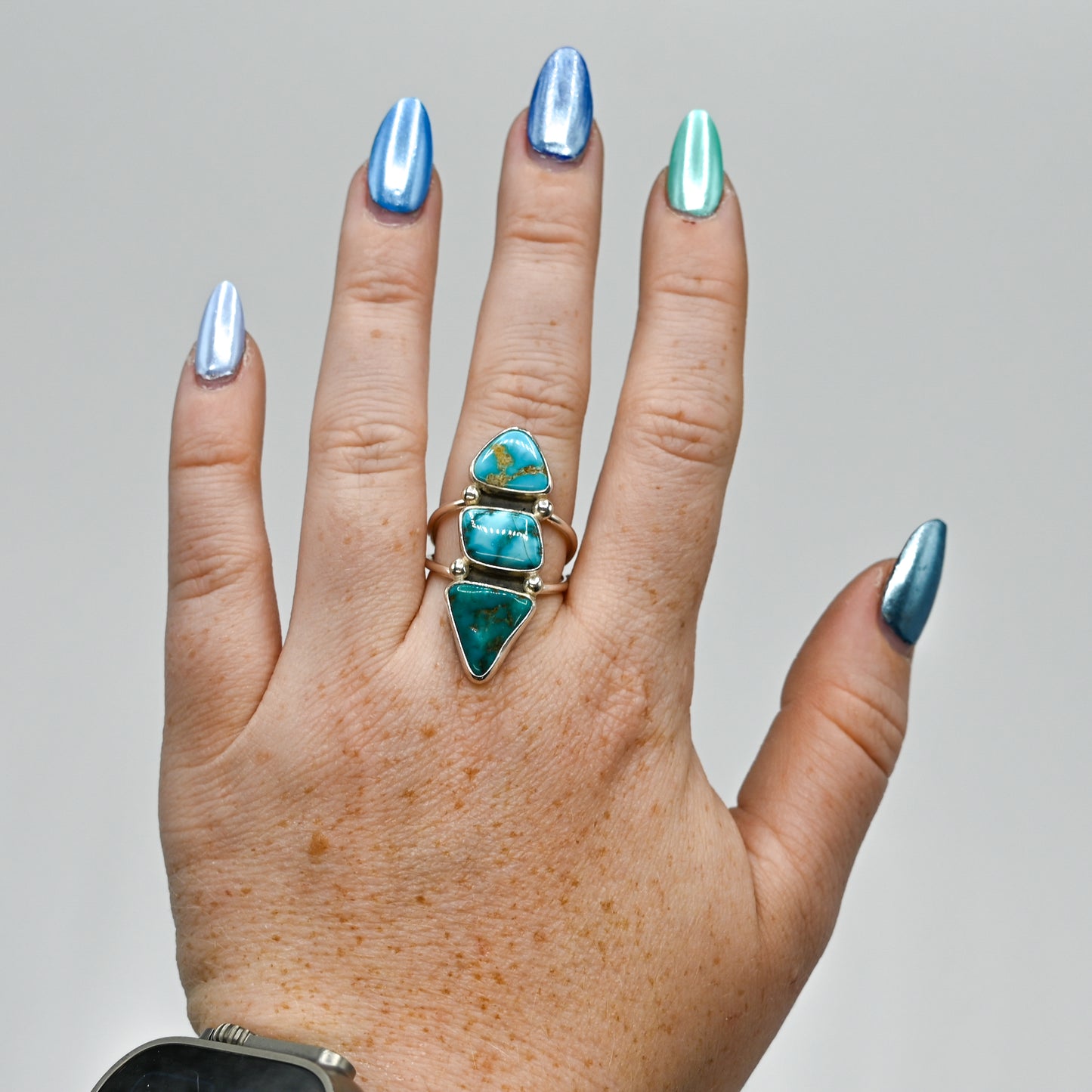 Triple kingman, sierra nevada and blue bird turquoise size 8.5