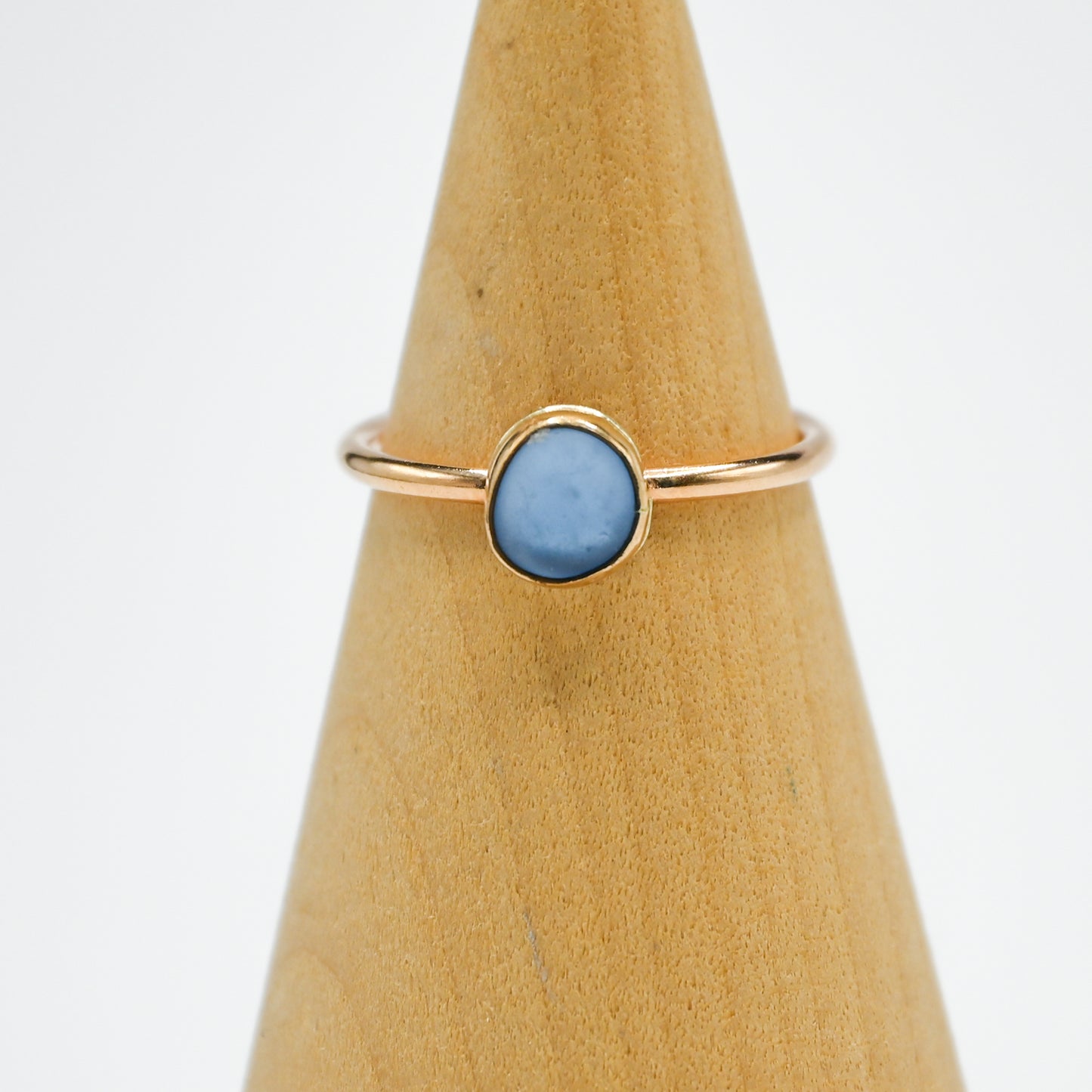 Gold fill cornflower sea glass size 8.75