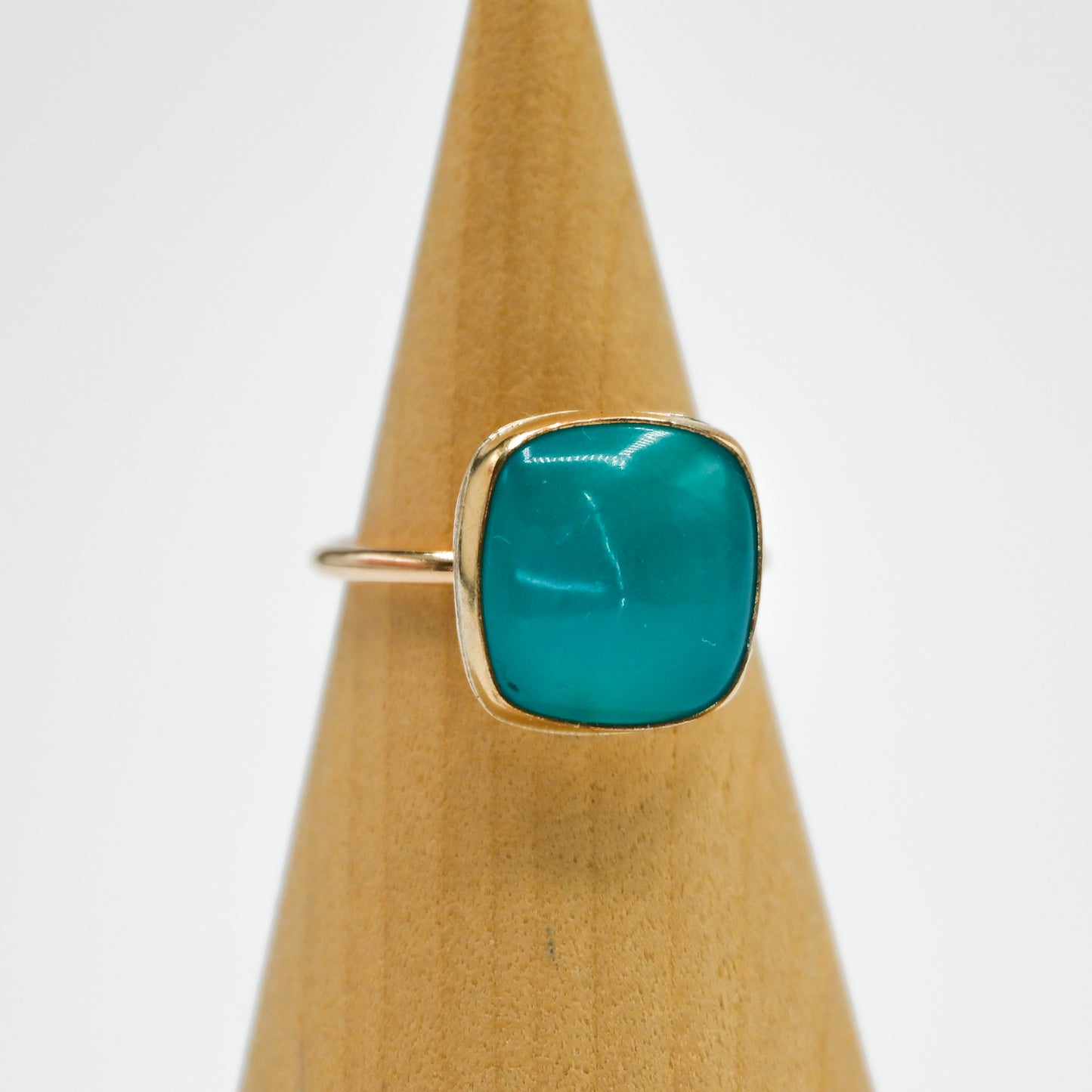 Gold fill xl square amazonite size 7.5