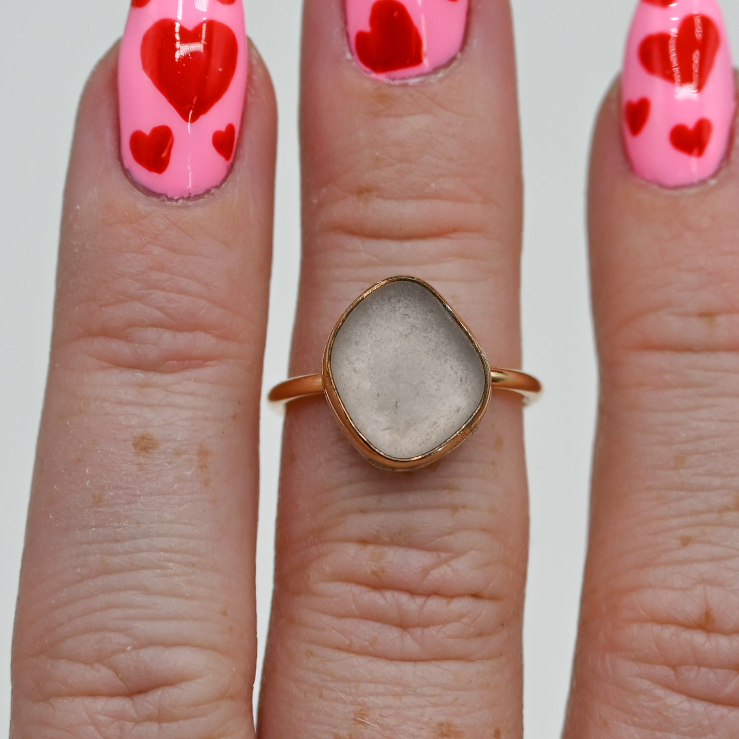 Gold fill Lavender sea glass size 6