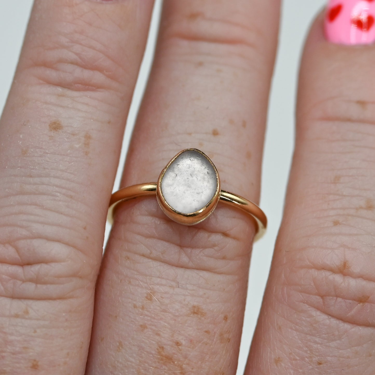 Gold fill lavender sea glass size 7.25