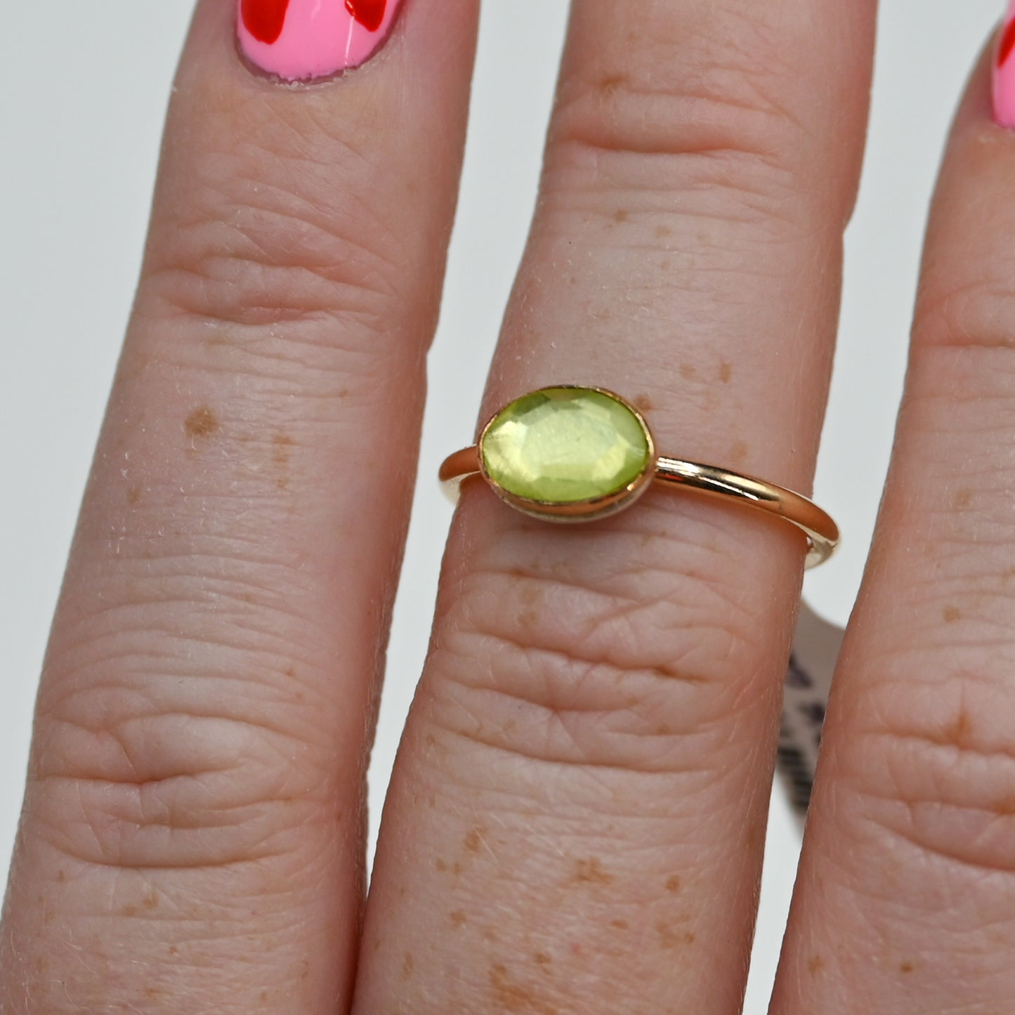Gold fill horizontal rose cut moissanite size 6.75