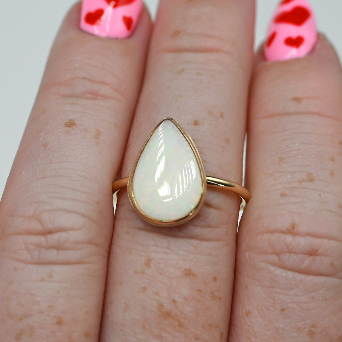 Gold fill solid Australian opal size 7.5
