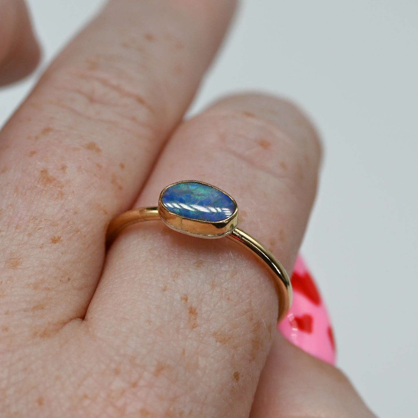 Gold fill Australian opal size 10