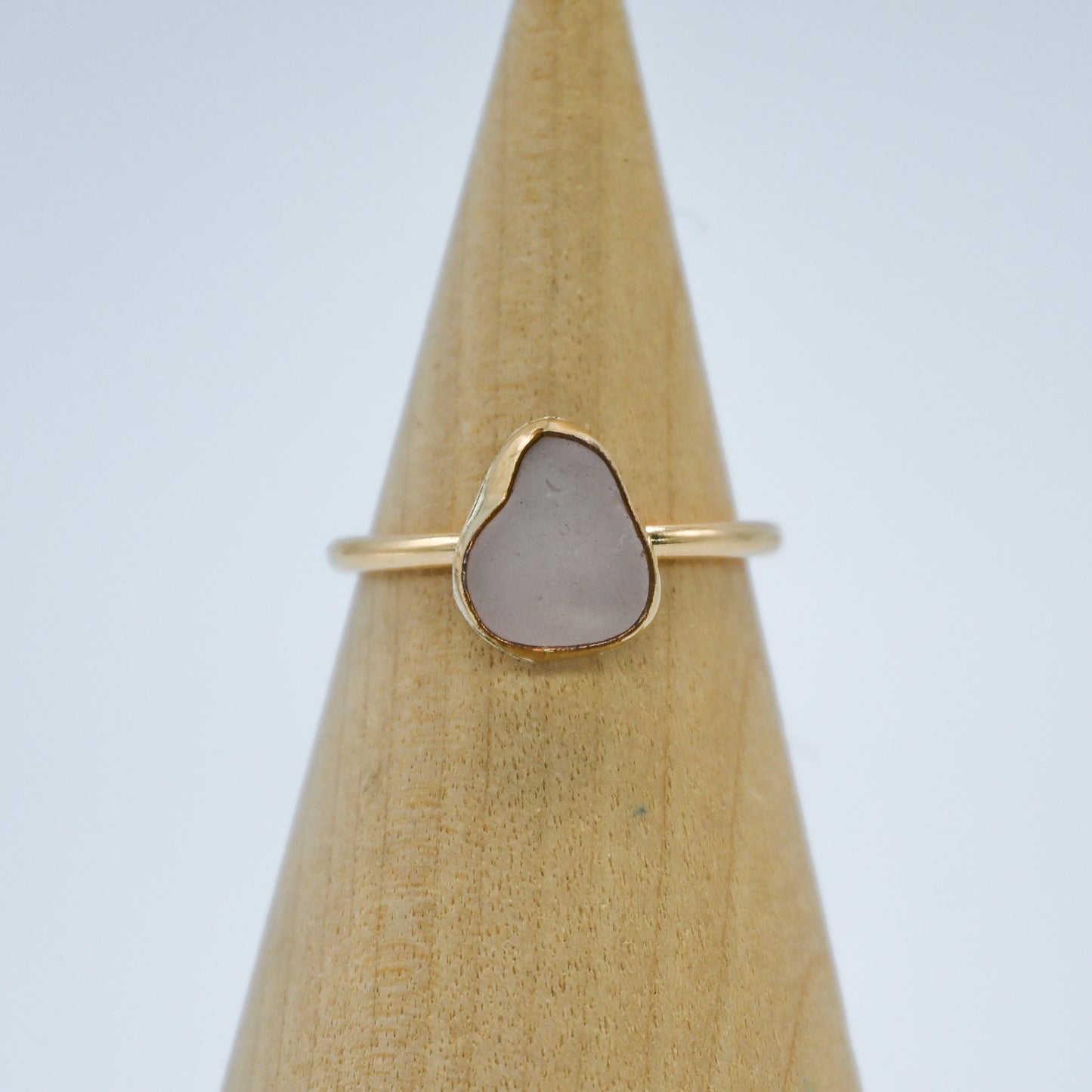 Gold fill peach sea glass size 6