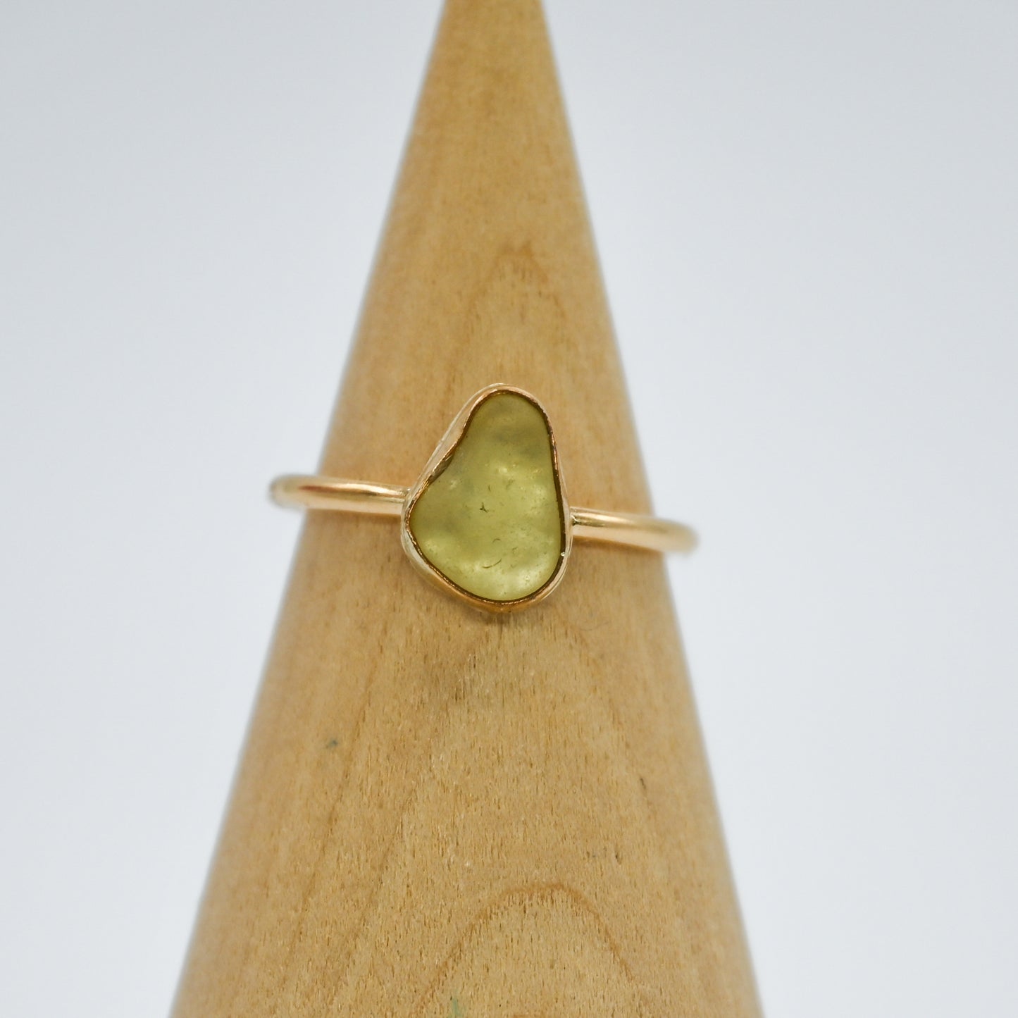 Gold fill yellow sea glass size 6.75