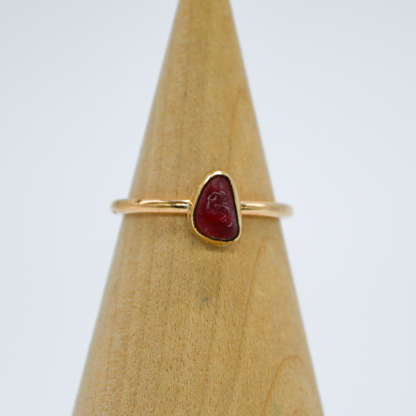 Gold fill red sea glass size 7
