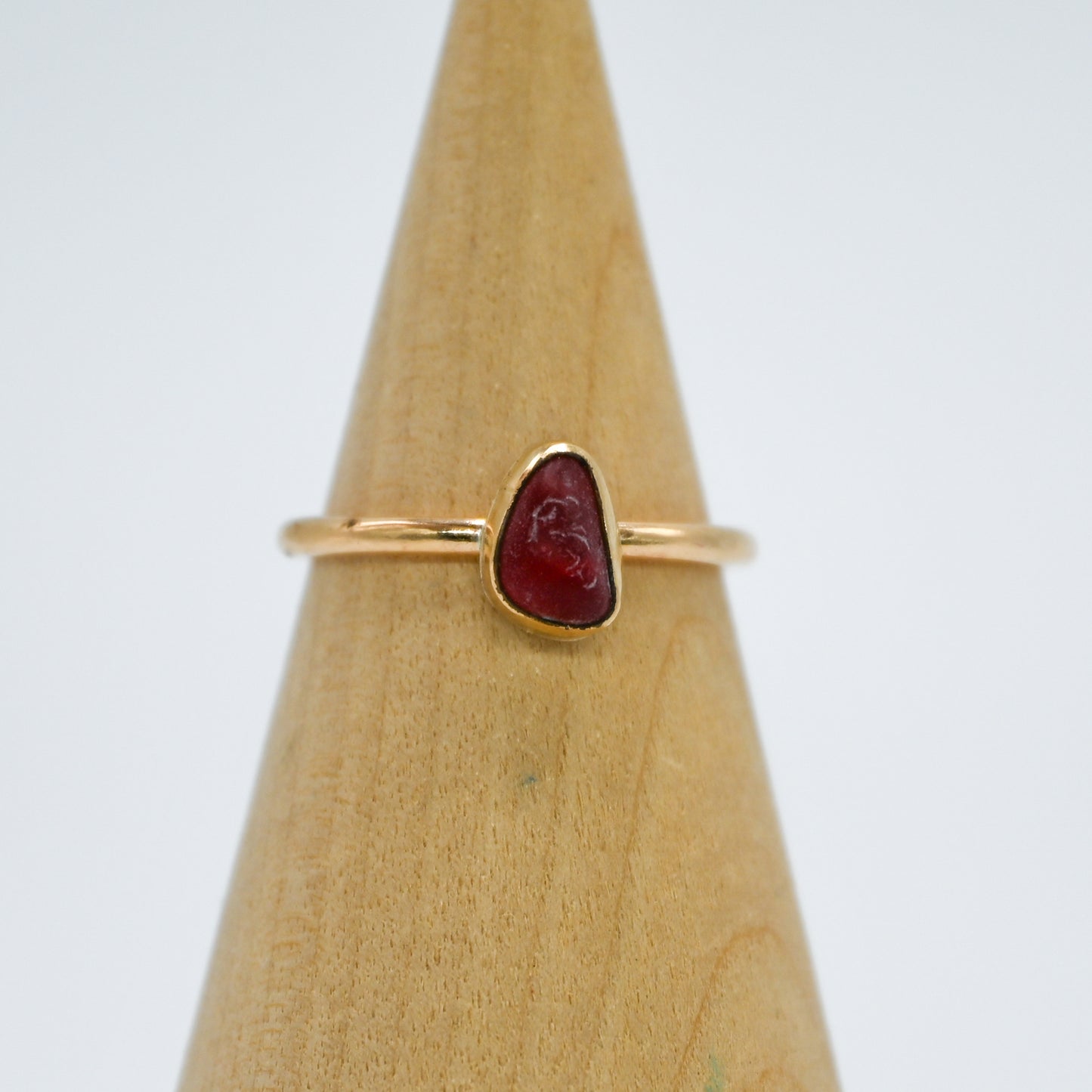 Gold fill red sea glass size 7