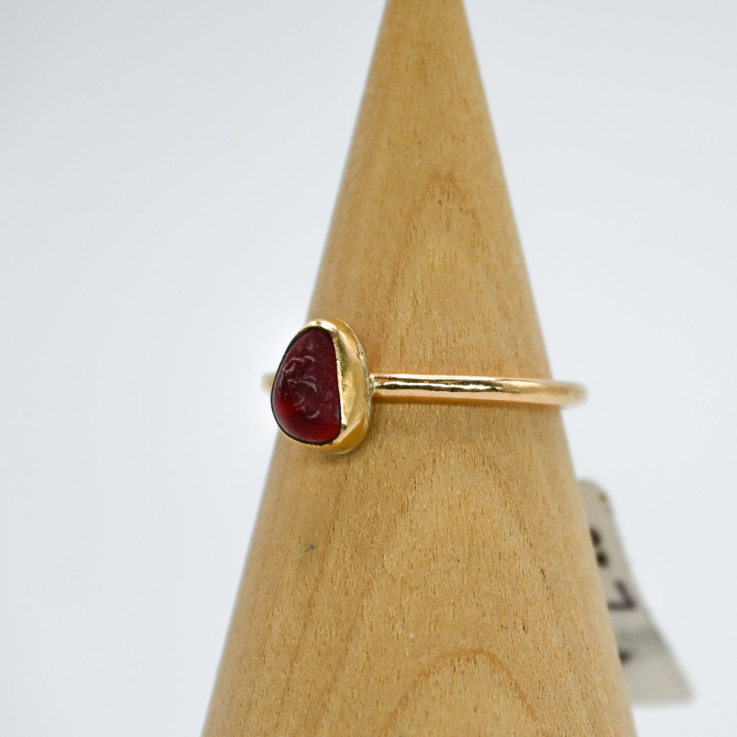 Gold fill red sea glass size 7