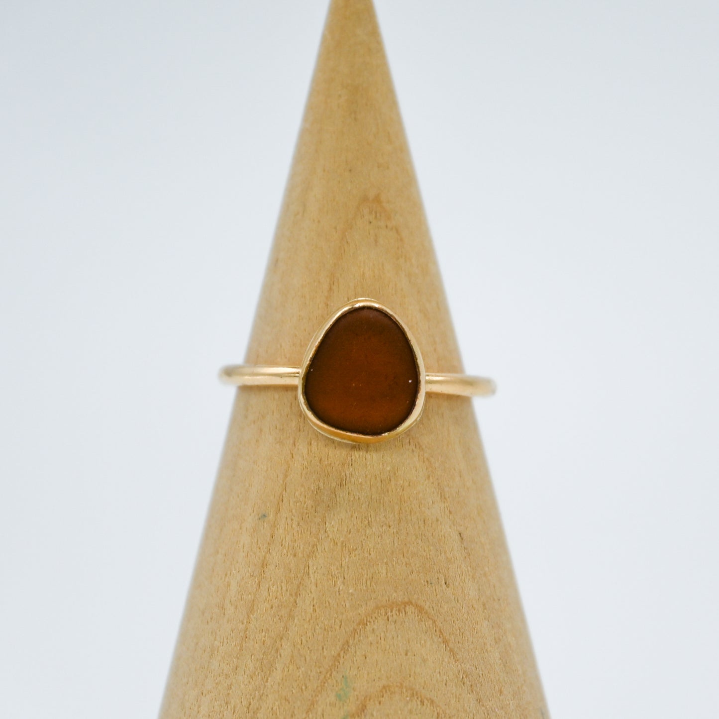 Gold fill amber sea glass size 7