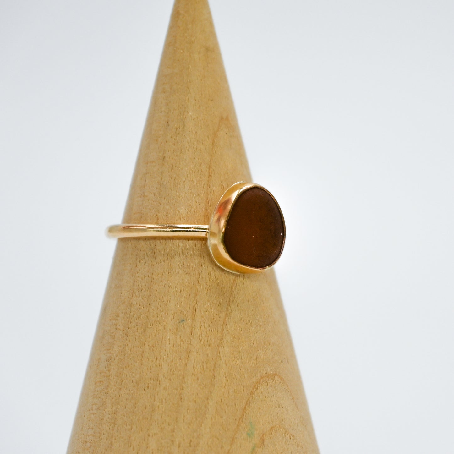 Gold fill amber sea glass size 7