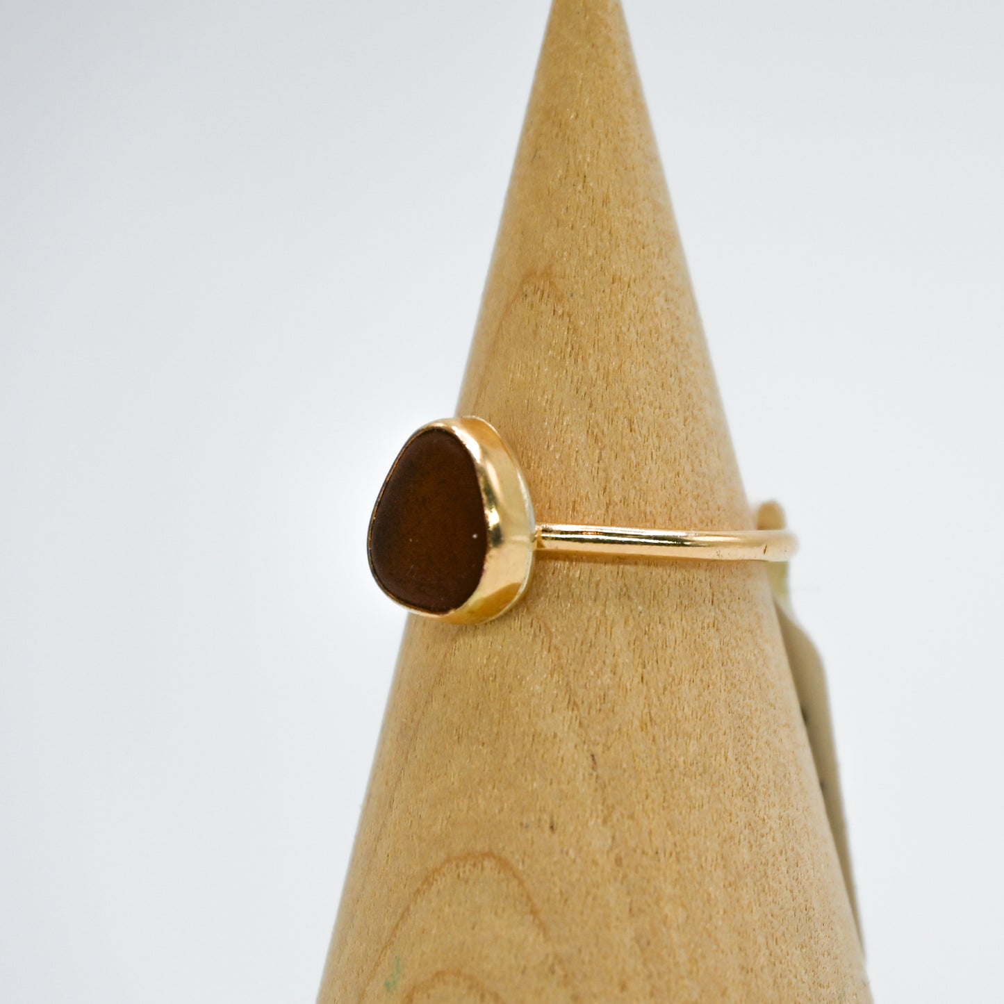 Gold fill amber sea glass size 7