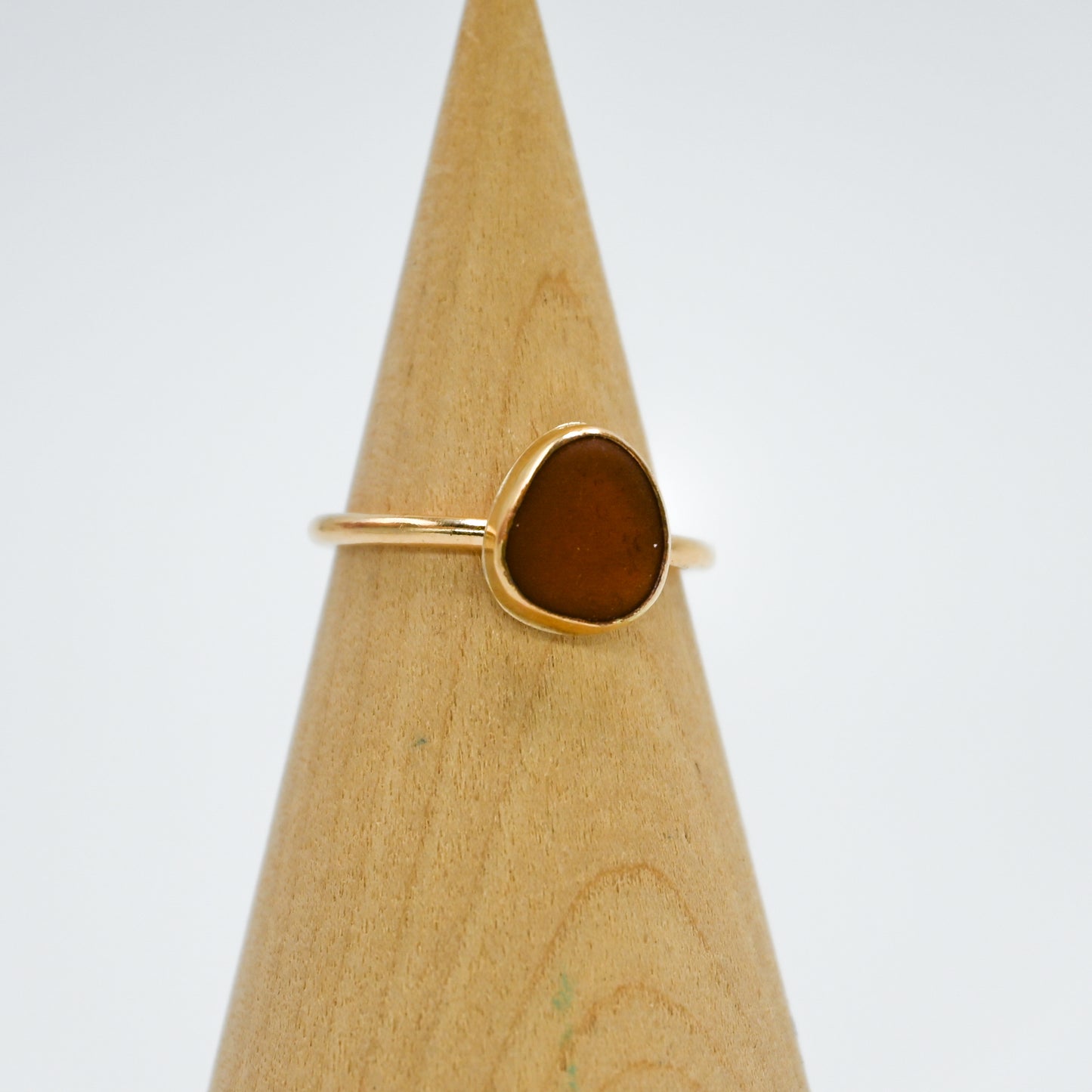 Gold fill amber sea glass size 7