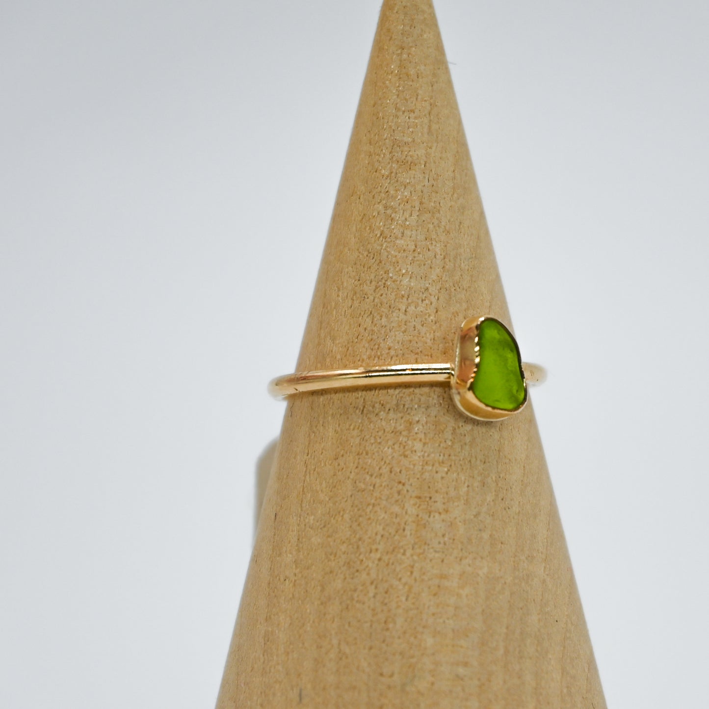 Gold fill lime green sea glass size 7.75