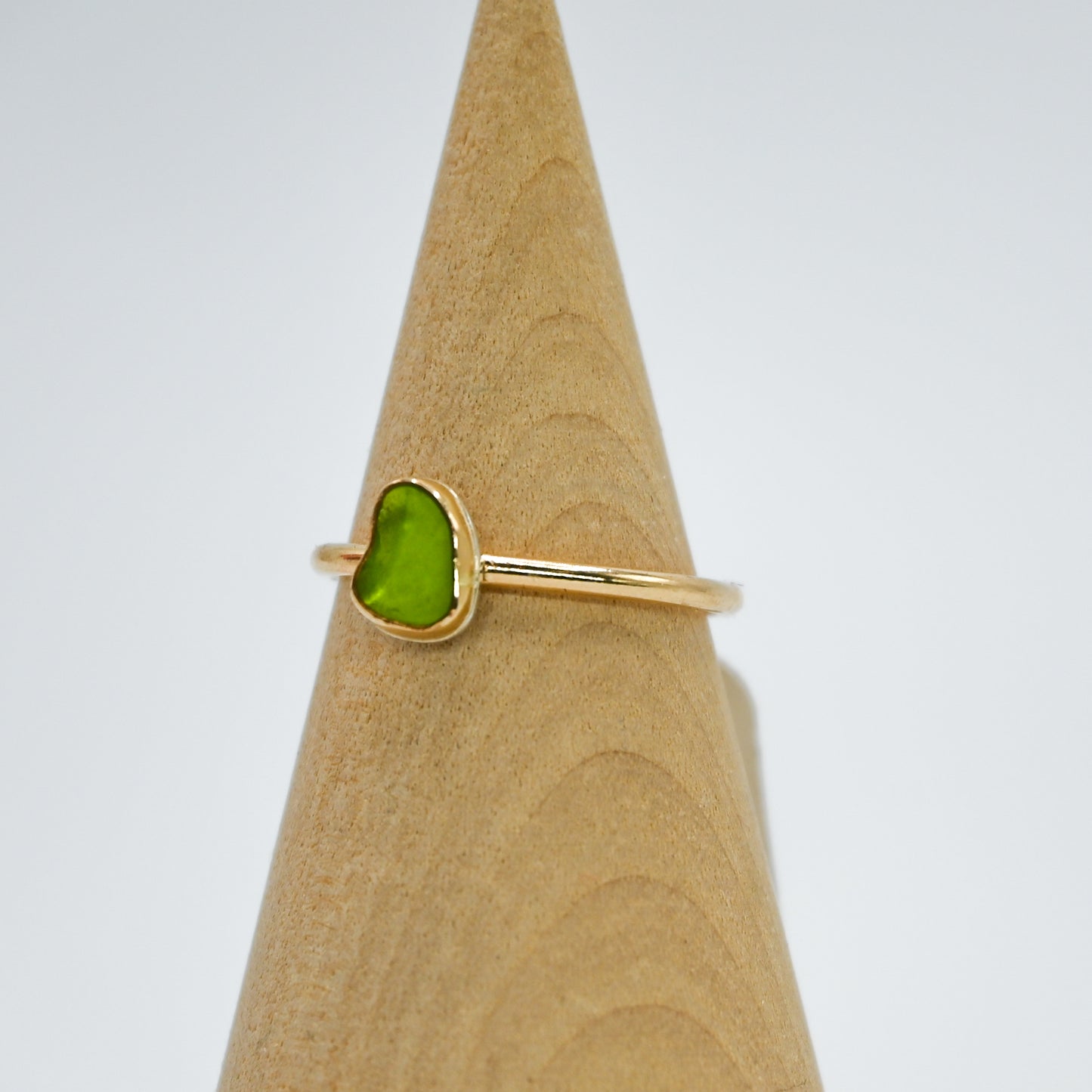 Gold fill lime green sea glass size 7.75