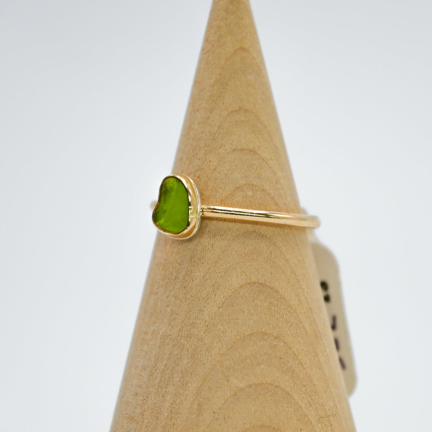 Gold fill lime green sea glass size 7.75