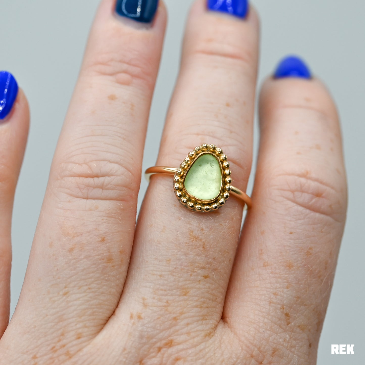 Gold fill UV sea glass size 8