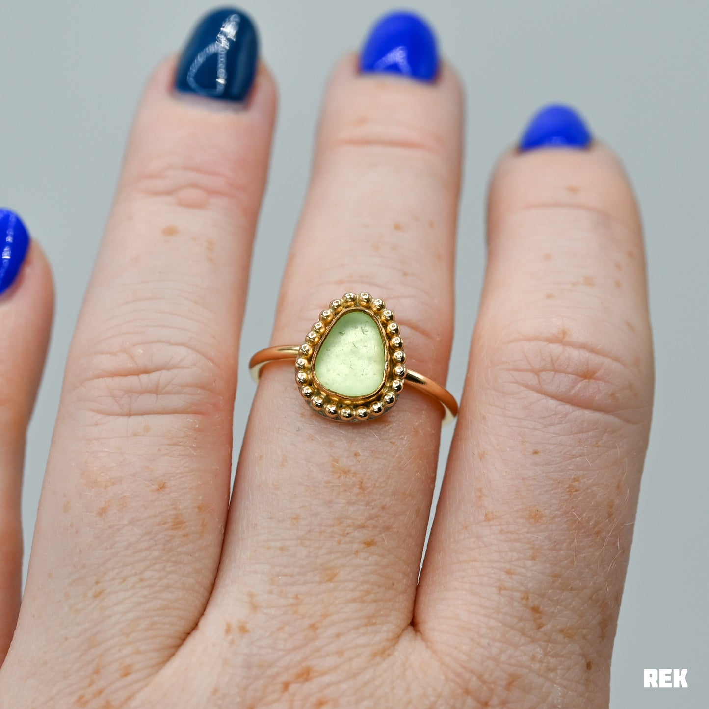 Gold fill UV sea glass size 8